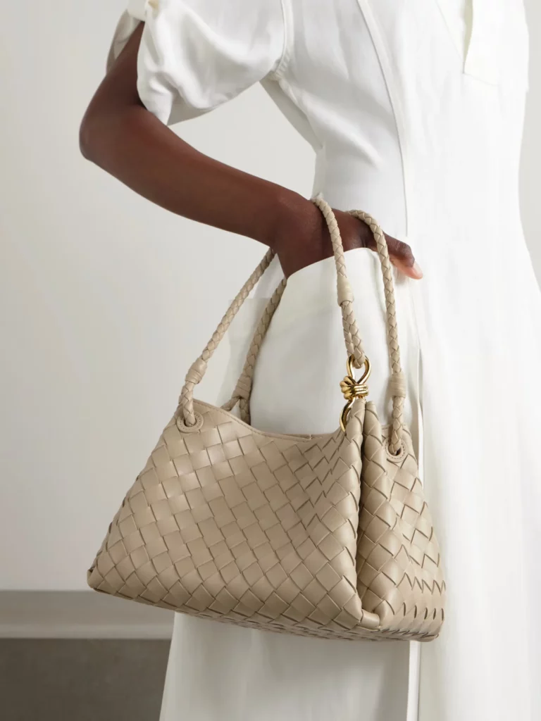 Parachute Medium Intrecciato Leather Shoulder Bag Full Size Image 3
