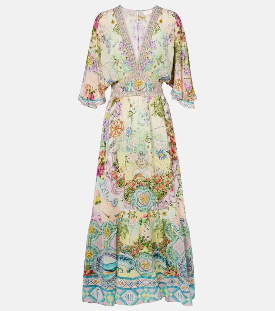 Just Coasting Embellished Silk Maxi Dress Full Size Image 4