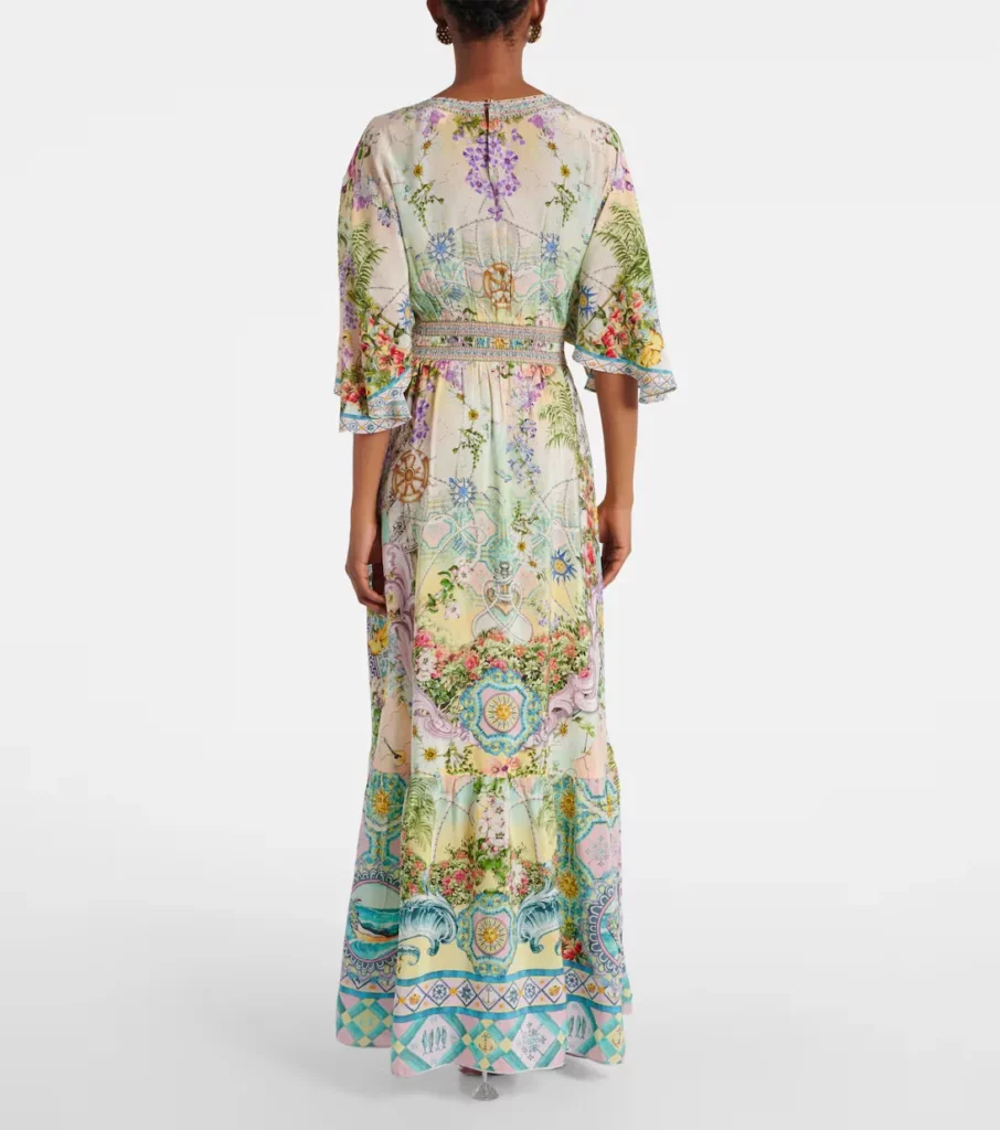 Just Coasting Embellished Silk Maxi Dress Full Size Image 3