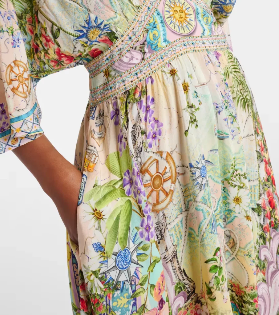 Just Coasting Embellished Silk Maxi Dress Full Size Image 6