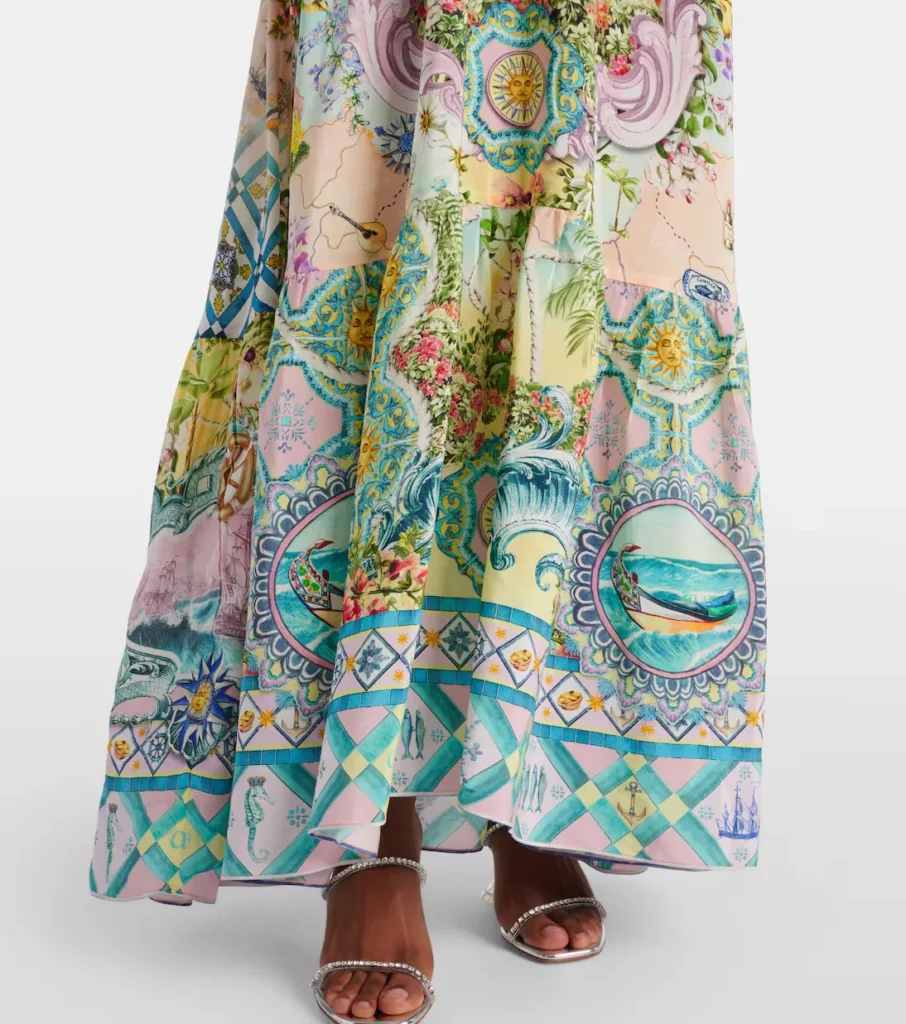Just Coasting Embellished Silk Maxi Dress Full Size Image 5