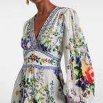 Printed Silk Crepe Maxi Dress Thumbnail 5