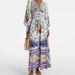 Printed Silk Crepe Maxi Dress Thumbnail 1