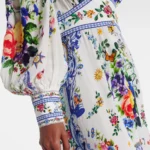 Printed Silk Crepe Maxi Dress Thumbnail 3