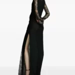 Lace-paneled Ring-detail Maxi Evening Dress Thumbnail 3