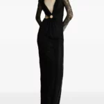 Lace-paneled Ring-detail Maxi Evening Dress Thumbnail 1
