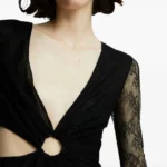 Lace-paneled Ring-detail Maxi Evening Dress Thumbnail 2