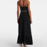 Lace-trimmed Silk Chffon Midi Dress Thumbnail 3