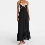 Lace-trimmed Silk Chffon Midi Dress Thumbnail 1
