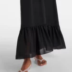 Lace-trimmed Silk Chffon Midi Dress Thumbnail 6