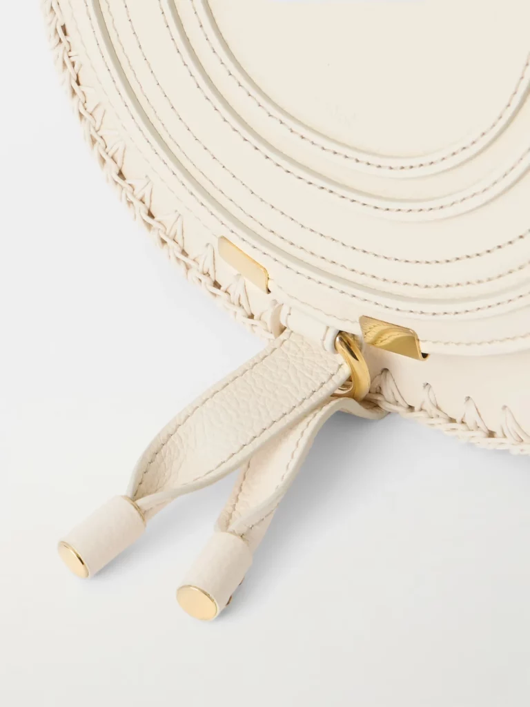 Marcie Textured-leather and Crocheted Cotton Shoulder Bag Full Size Image 4