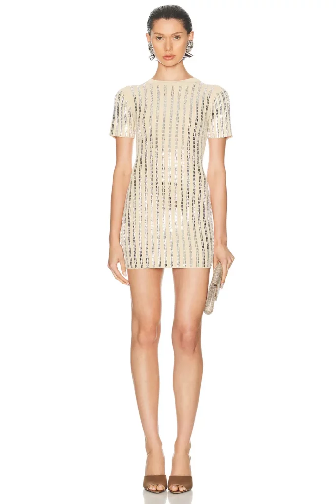 All Over Rhinestone Mini Dress Full Size Image 1
