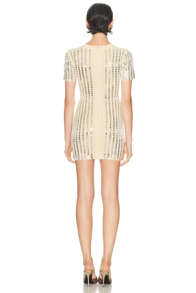 All Over Rhinestone Mini Dress Full Size Image 2