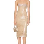 Balconette Corset Top Detail Midi Dress Thumbnail 1