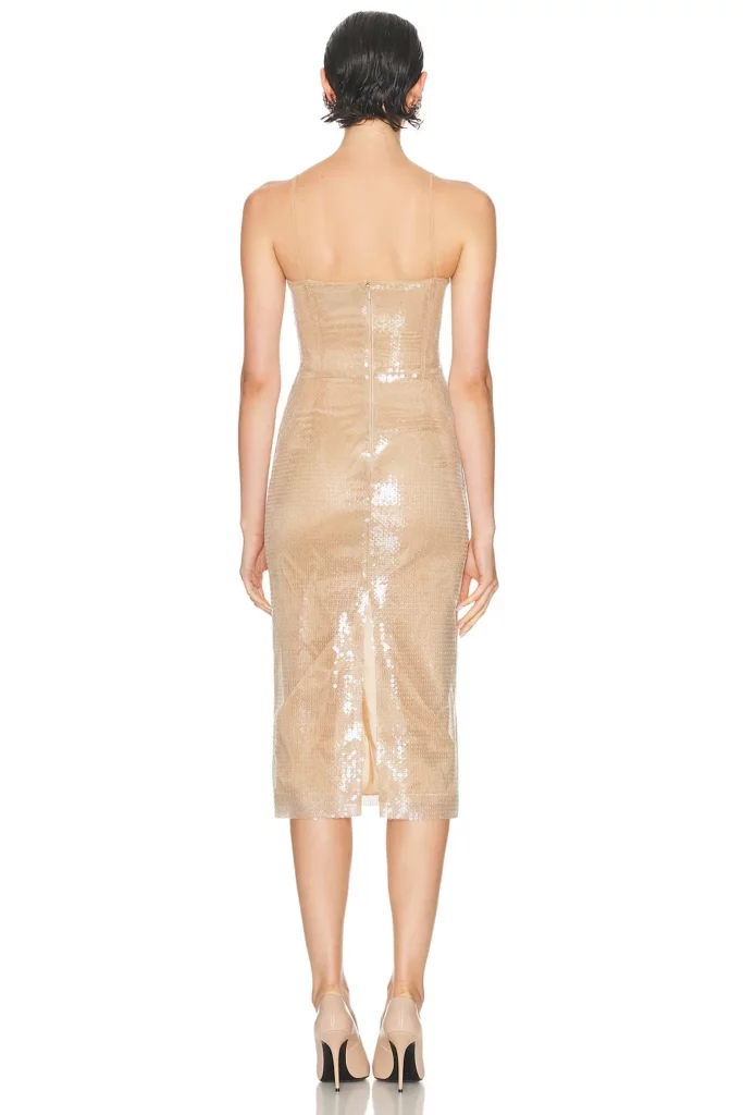 Balconette Corset Top Detail Midi Dress Full Size Image 2