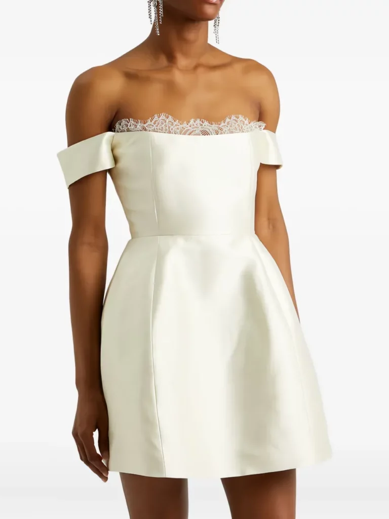 Lace-trimmed Satin Mini Dress Full Size Image 4