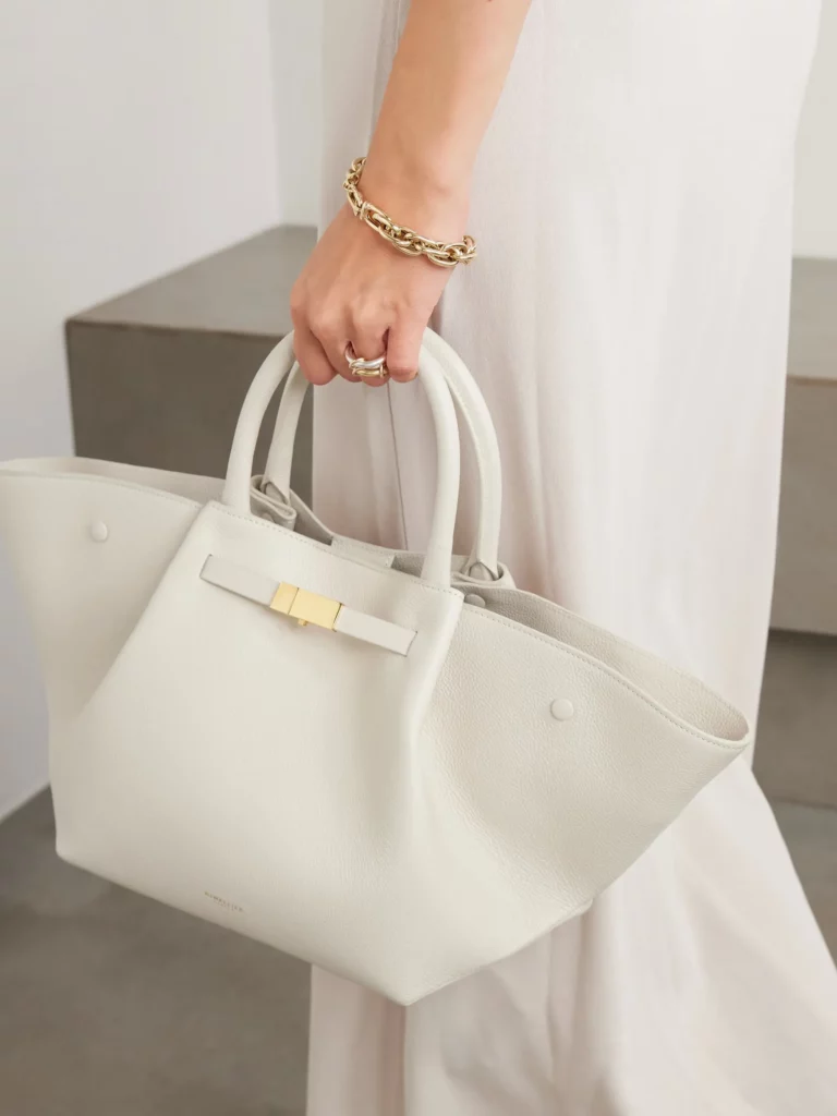 New York Midi Textured-leather Tote Full Size Image 3