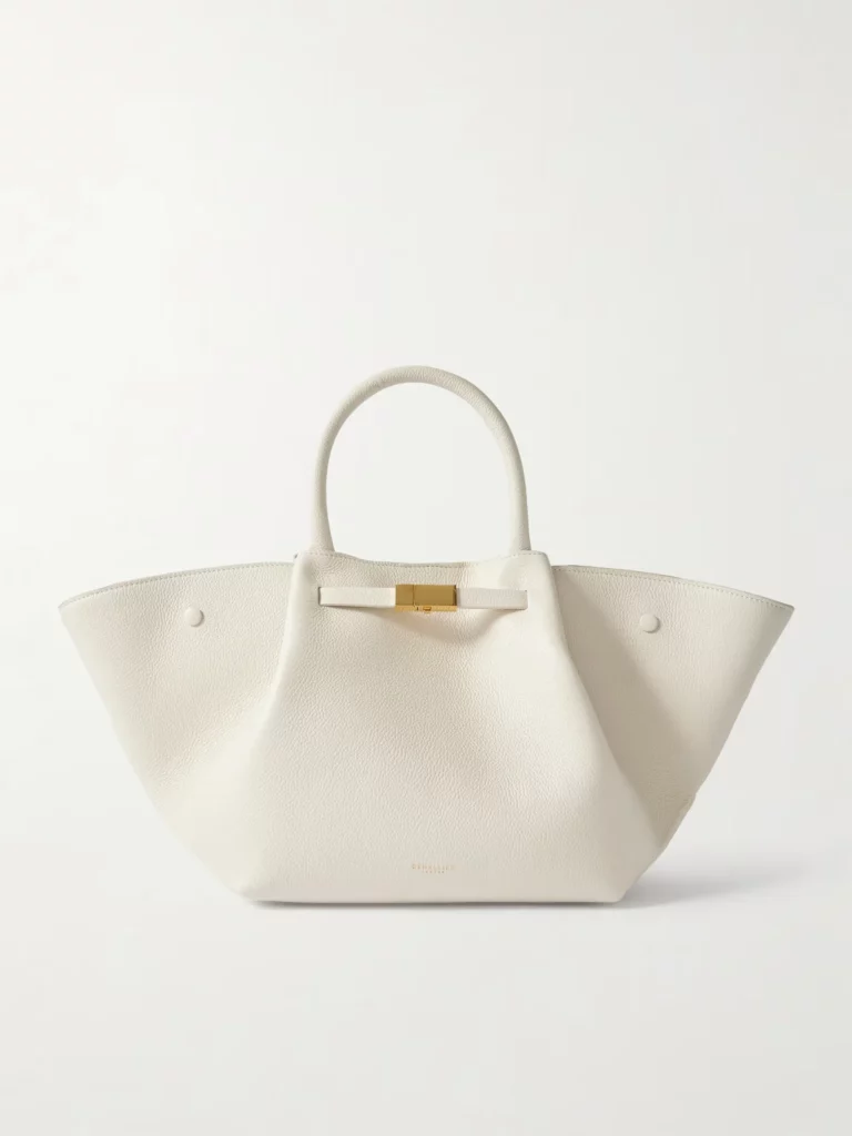 New York Midi Textured-leather Tote Full Size Image 1