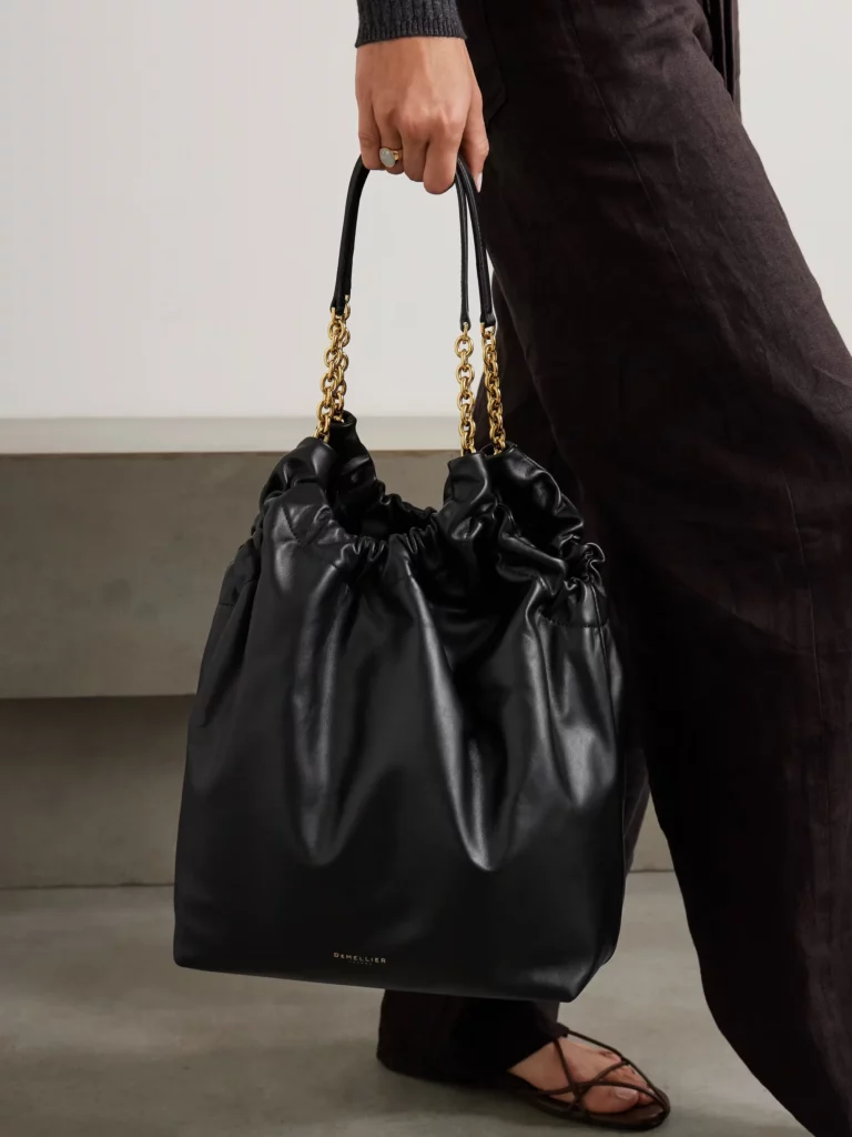 The Miami Gathered Leather Tote Full Size Image 4