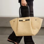 New York Leather-trimmed Raffia Tote Thumbnail 2
