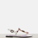 Embellished Leather Thong Sandals Thumbnail 1