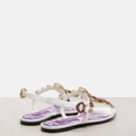 Embellished Leather Thong Sandals Thumbnail 2
