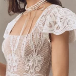 Janis Flutter-Sleeve Lace Maxi Dress Thumbnail 4