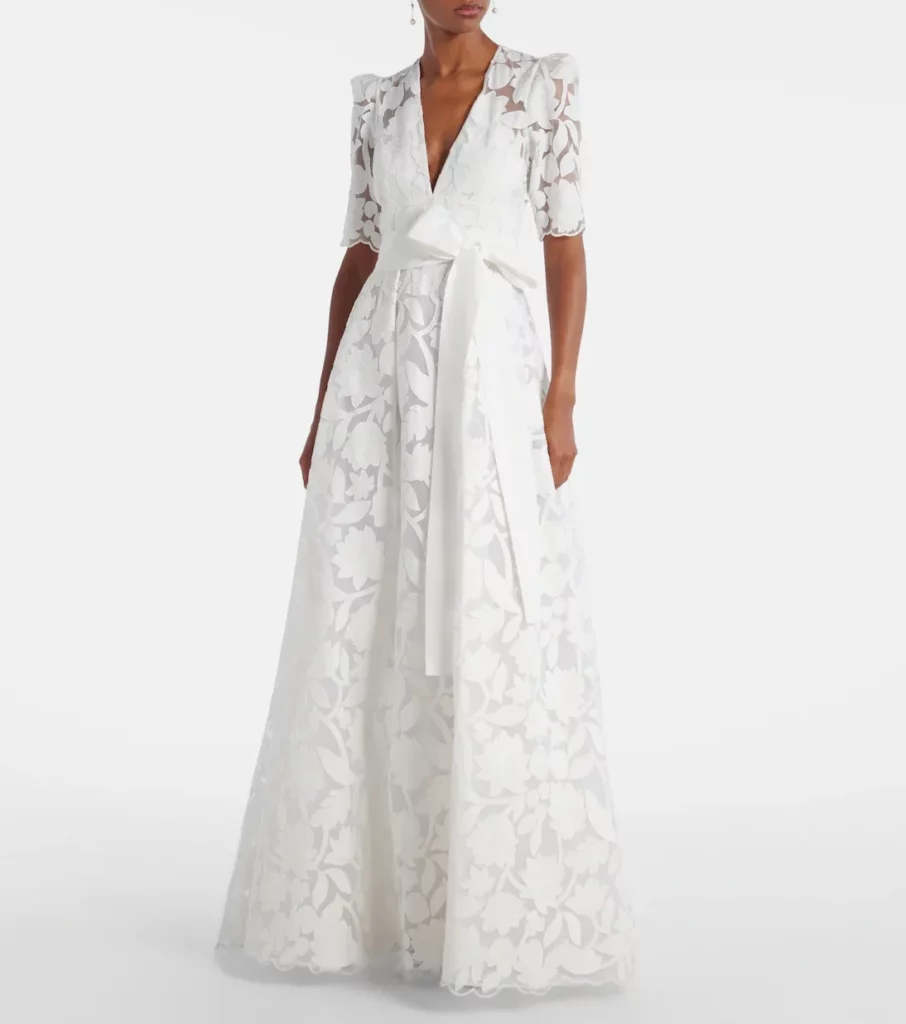 Embroidered Floral Gown Full Size Image 1