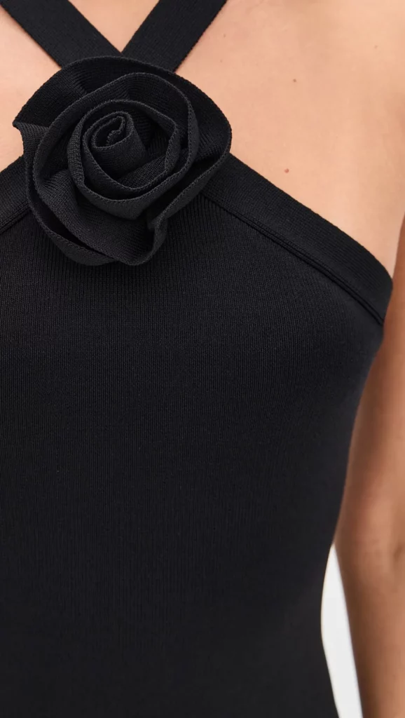 Rosette Knit Midi Dress Full Size Image 5
