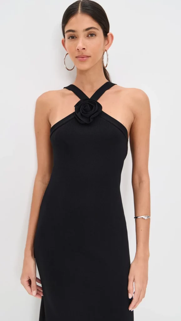 Rosette Knit Midi Dress Full Size Image 4