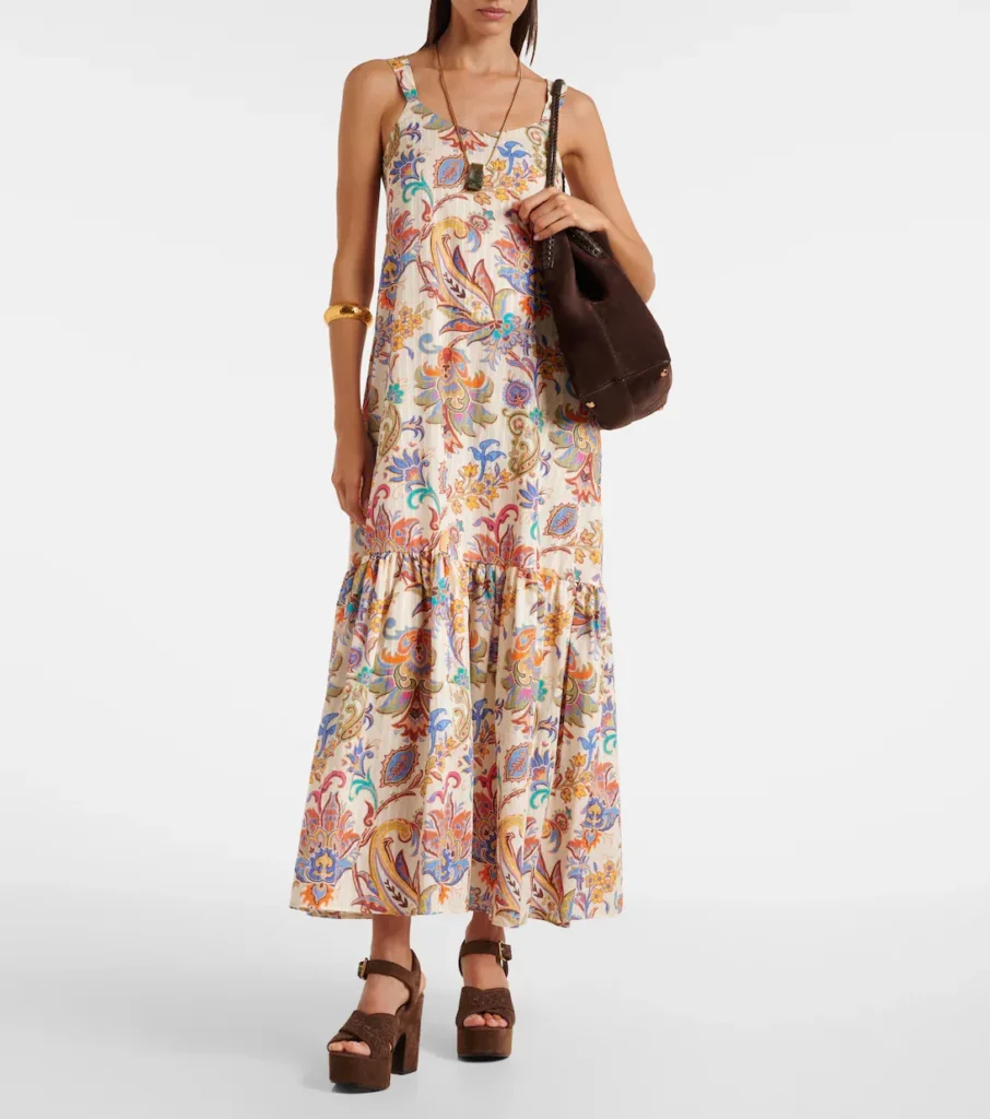 Paisley Cotton Maxi Dress Full Size Image 1