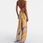 Printed Silk Midi Dress Thumbnail 5