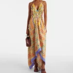 Printed Silk Midi Dress Thumbnail 1