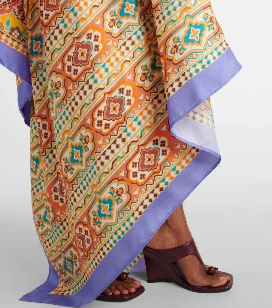 Printed Silk Midi Dress Full Size Image 2