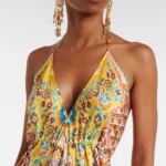 Printed Silk Midi Dress Thumbnail 6