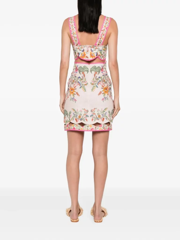 Floral-embroidery Mini Dress Full Size Image 4