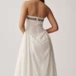 Rosie Strapless Bow Midi Dress Thumbnail 2