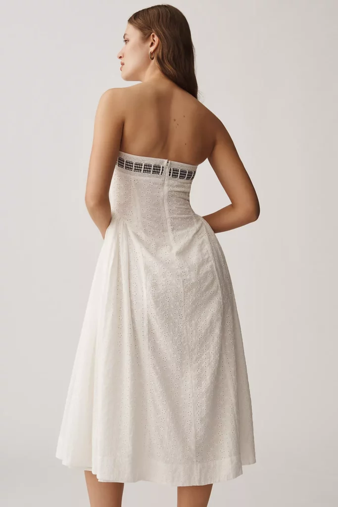 Rosie Strapless Bow Midi Dress Full Size Image 2