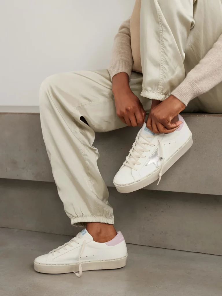 Hi Star Distressed Leather Sneakers Full Size Image 2