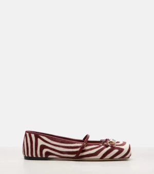 GUCCI Horsebit Calf Hair Ballet Flats