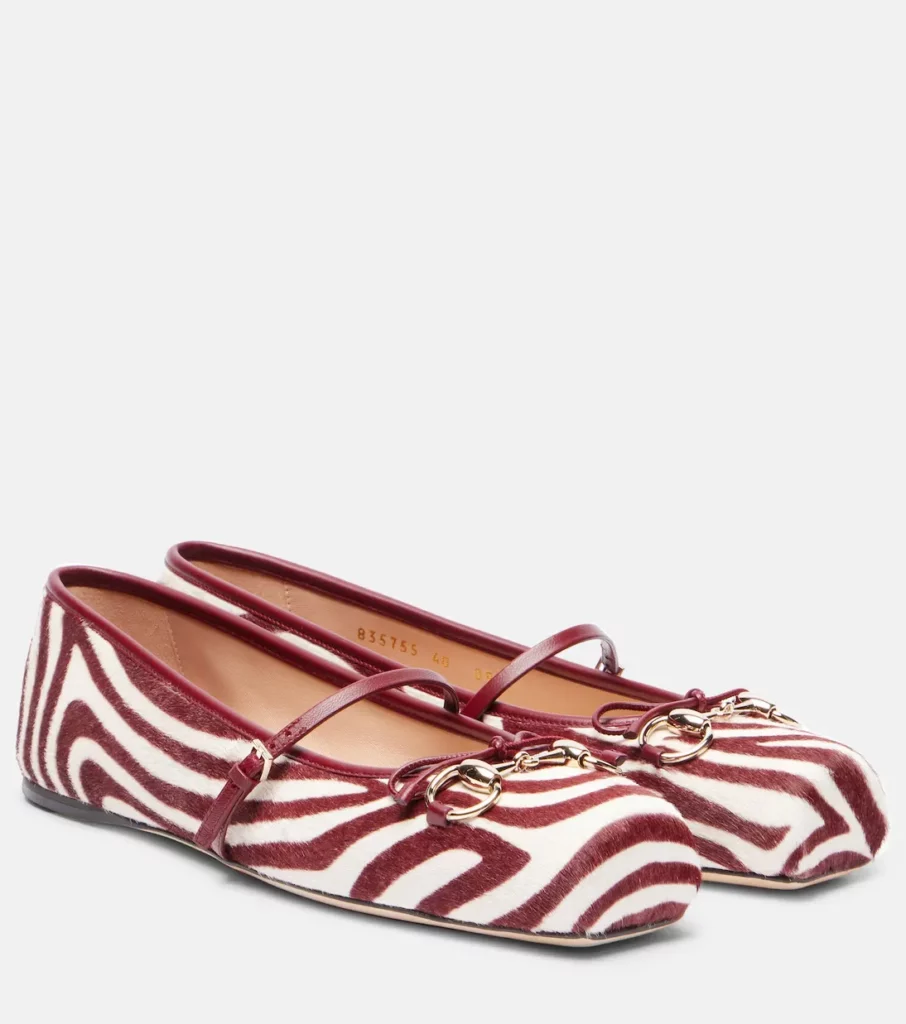 Horsebit Calf Hair Ballet Flats Full Size Image 3