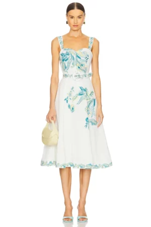 HEMANT AND NANDITA Midi Dress with Buckle Belt