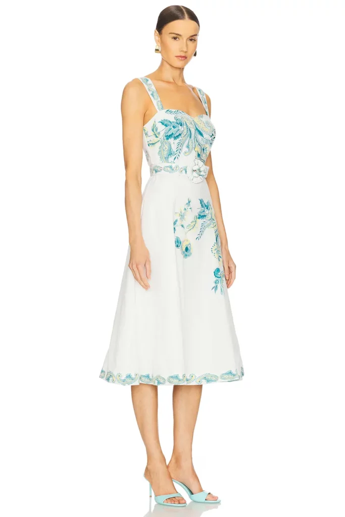 Midi Dress with Buckle Belt Full Size Image 3