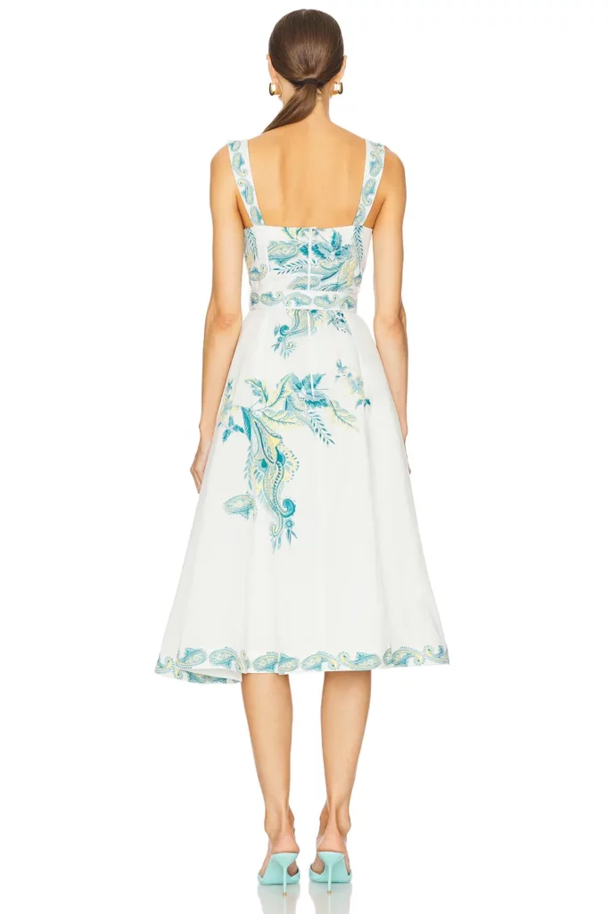 Midi Dress with Buckle Belt Full Size Image 2