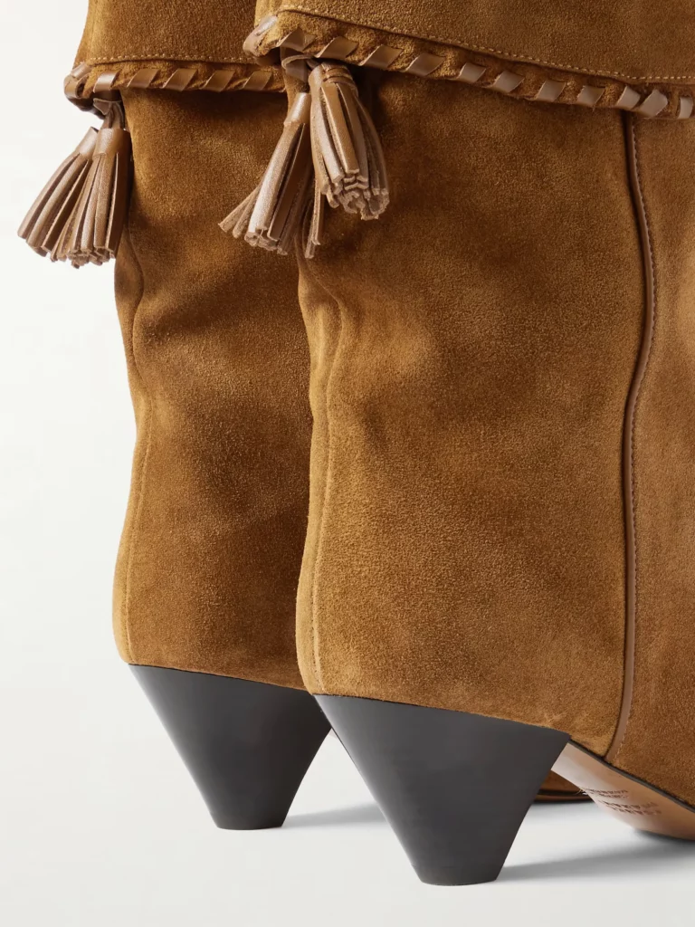 Dalby Tasseled Leather-trimmed Suede Ankle Boots Full Size Image 2