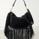 Oskan Soft Fringed Suede Shoulder Bag Thumbnail 1