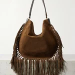 Oskan Soft Fringed Suede Shoulder Bag Thumbnail 1