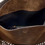 Oskan Soft Fringed Suede Shoulder Bag Thumbnail 4