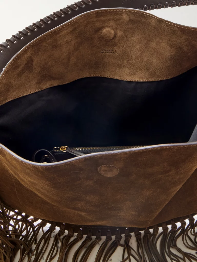 Oskan Soft Fringed Suede Shoulder Bag Full Size Image 4