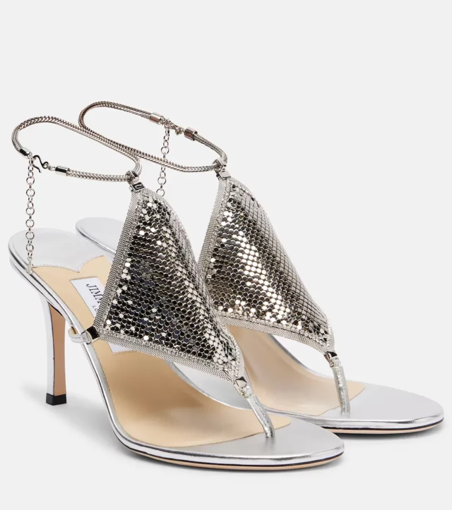 Archive Thong 85 Metallic Leather Sandals Full Size Image 5